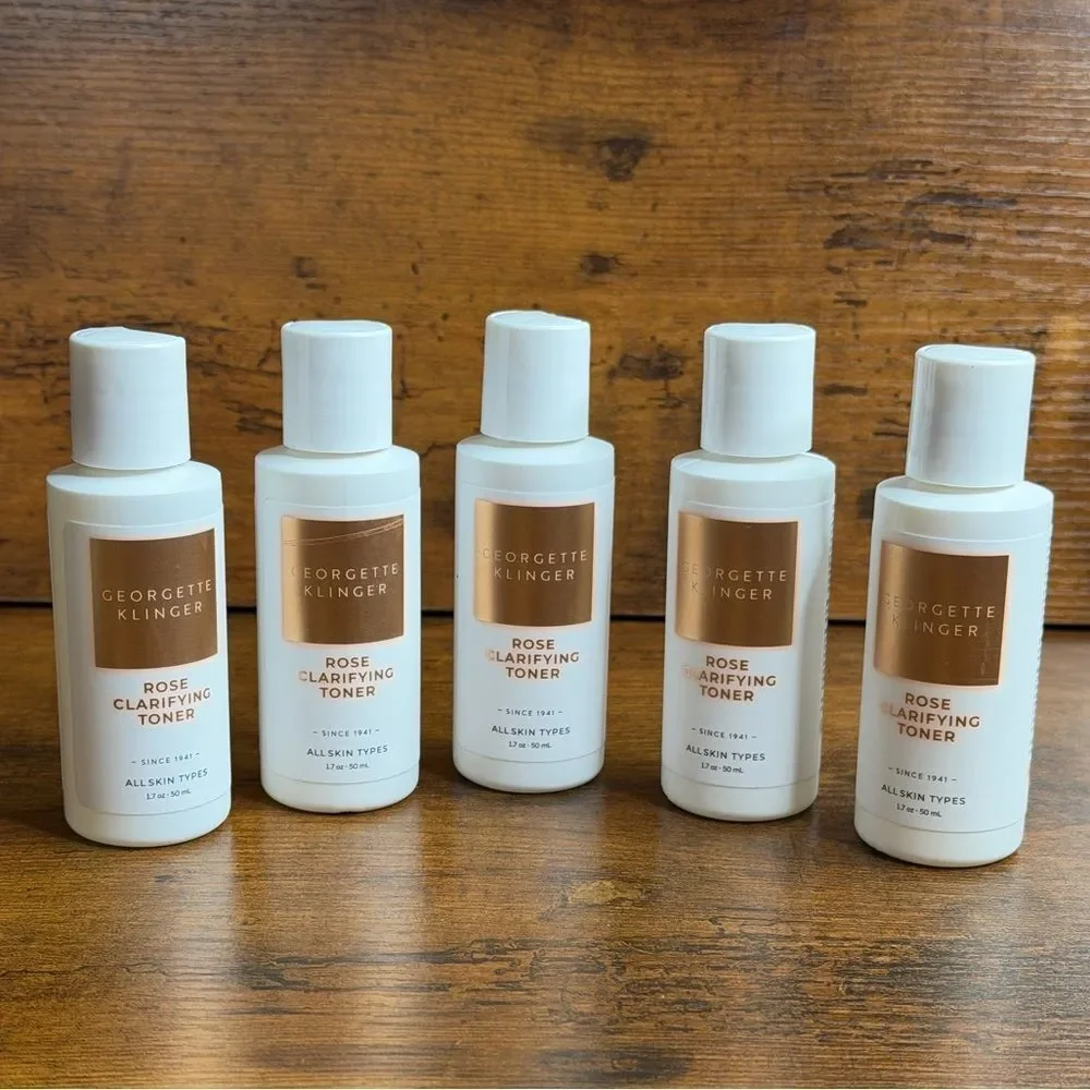 Georgette Klinger Rose Clarifying Toner 50mL x 5, Travel Size Bundle NEW, no box